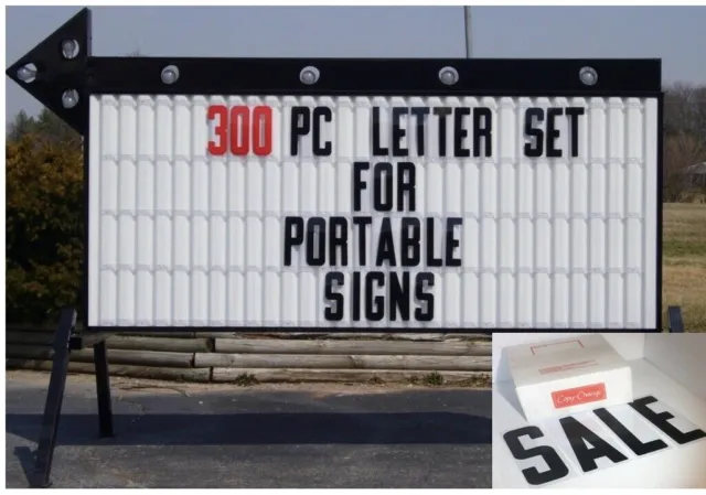 New 8" Plastic Outdoor Readerboard Marquee Sign Letters 8" ON 8 7/8" 300 Count
