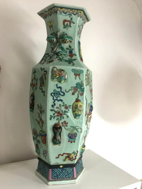 Grand vase Chinois Céladon H 66 cm