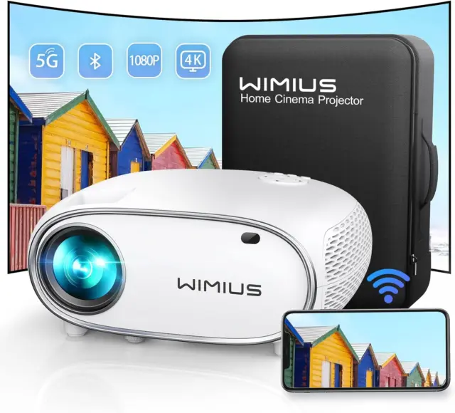 Native 1080P Projector Support 4K Full HD, WiMiUS S1 Top Bright Projector