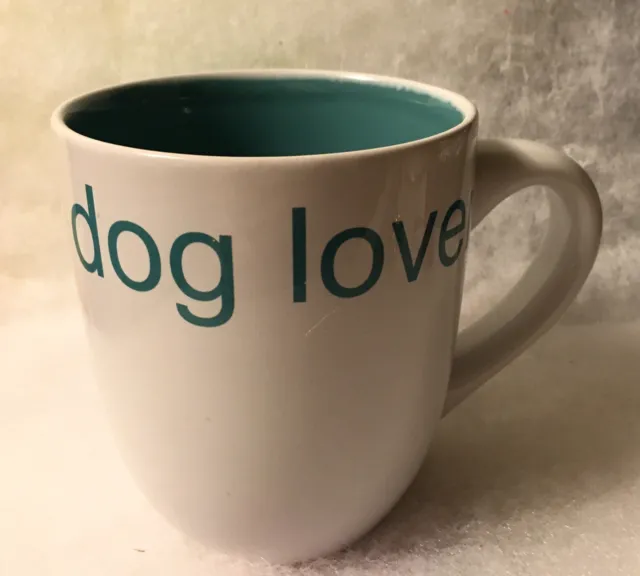 Petrageous "Dog Lover" Ceramic Coffee Mug. Lovely Sky Blue Lettering