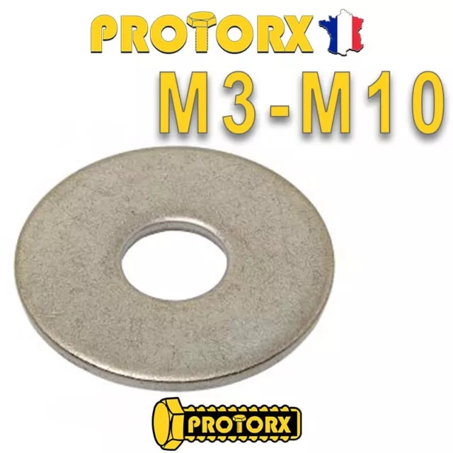 RONDELLE PLATE EXTRA LARGE M3 à M10 | Lot 5 à 50pcs | INOX A2 - NFE25513