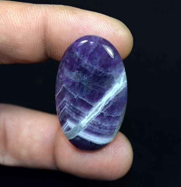 Cabochon ovale en dentelle d'améthyste naturelle Pierre précieuse lâche...