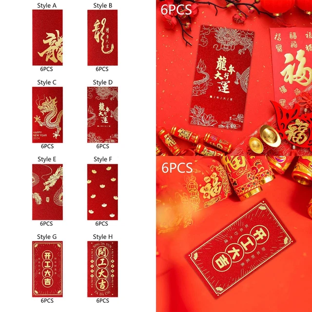 36pcs Enveloppes Rouges Chinoises, 8x11,5cm Enveloppes Rouges du Nouvel