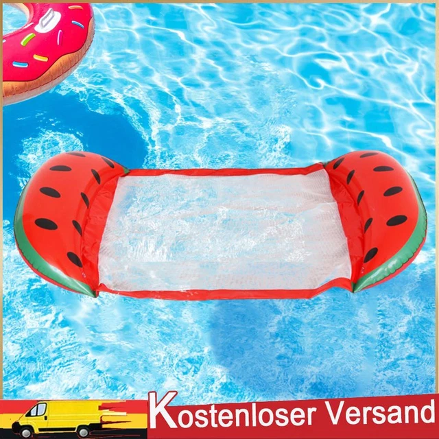Foldable Floating Water Hammock Lounger Inflatable Pool Air Mattress(Watermelon)