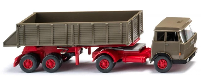 WIKING, HANOMAG HENSCHEL avec remorque container P.I.E, échelle 1/87