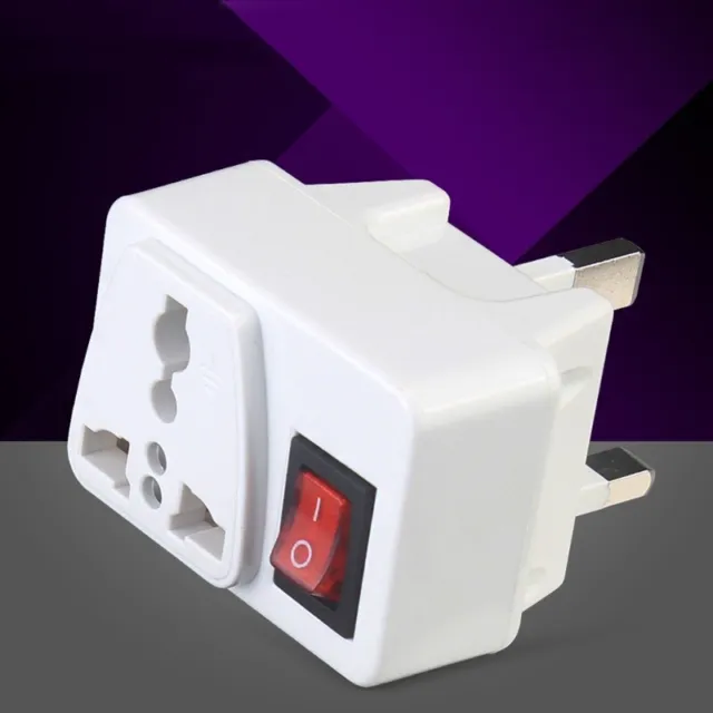 UK Universal Adapter Portable Extension Converter Plug Socket with On Switch 2