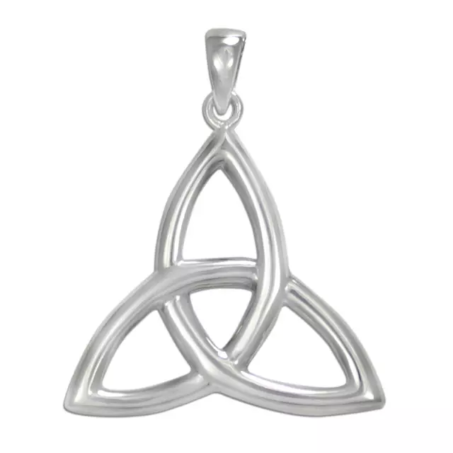 Sterling Silver Triquetra Pendant - Irish Trinity Knot Celtic Knotwork Jewelry