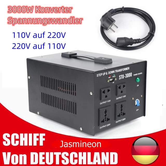 Konverter Spannungswandler Transformator 110V auf 220V auf 110V 3000W + USB Port