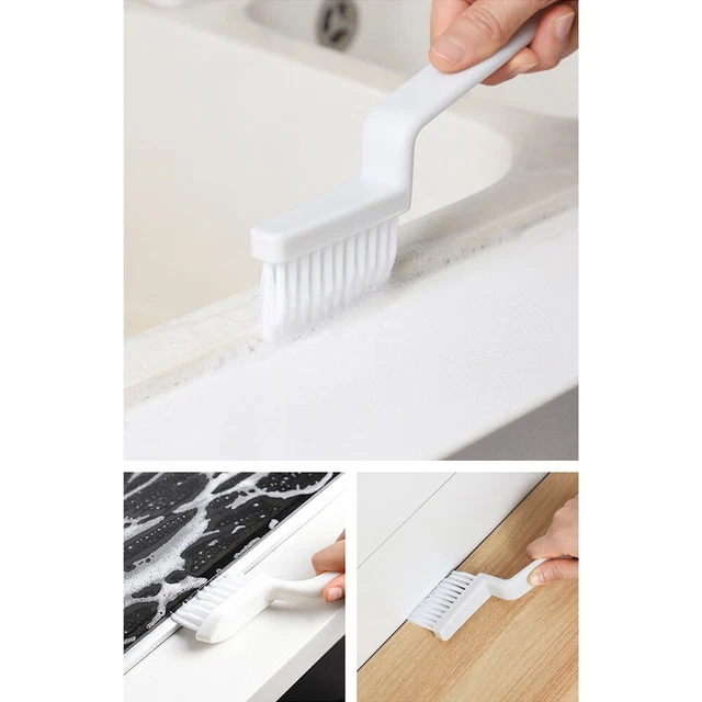 Spazzola Per Pulizia Fessure Con Manico Lungo Ergonomico – Setole Dure Per Angoli Stretti, Finestre, Bagno E Cucina