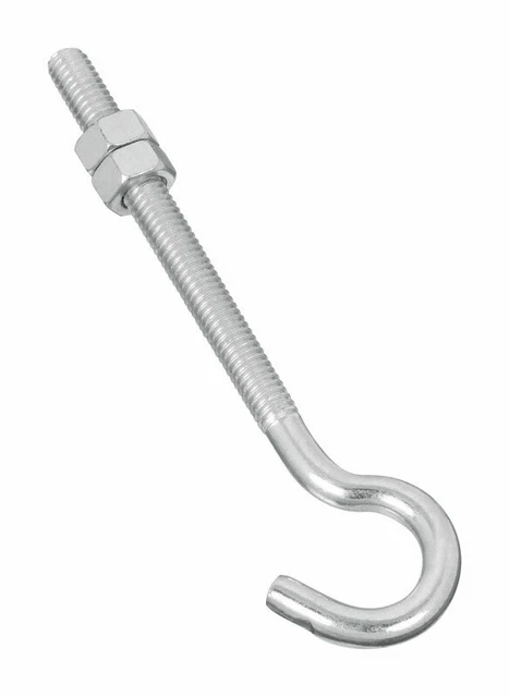 National Hardware  Zinc-Plated  Steel  5 in. L Hook Bolt  100 lb. 1 pk