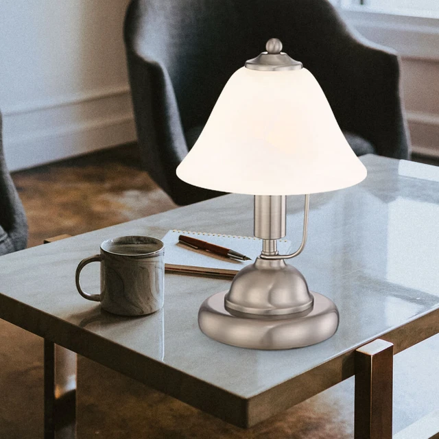 Lampe De Table Vintage Tactile - Verre Et Fer - Réglable, 40W, E14 - Décoration Rétro