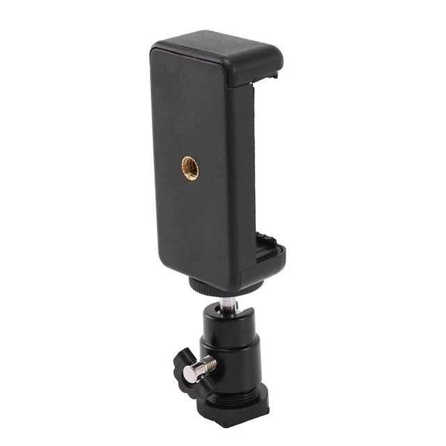 Soporte de clip 2 en 1 para móvil 360 cabezal de bola adaptador soporte para DSLR U2I4