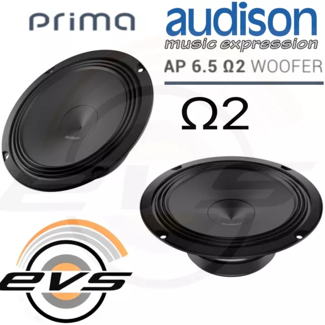 Audison AP 6.5 Ω2 Coppia Woofer Casse Auto 210W 2 Ohm 16 cm 165 mm Serie Prima