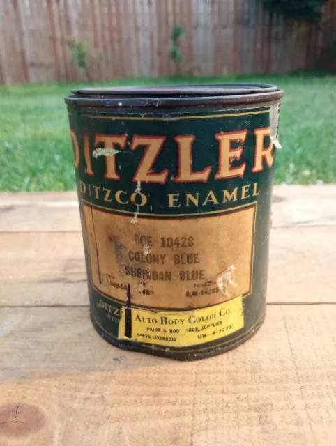 Ditzler Ditzco Enamel 1949-54 Ford Sheridan Blue Flea Market BARN FIND Full!