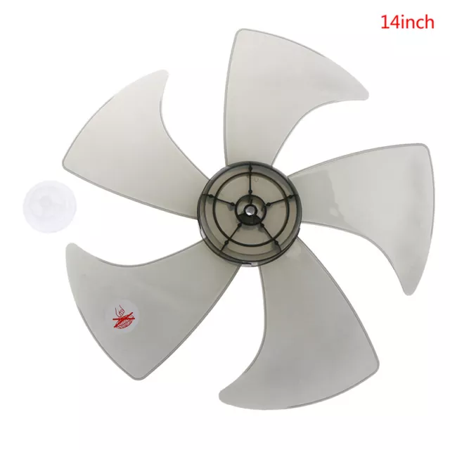 14 Inch Plastic 5 Leaves Fan Blade with Nut Cover Fan Blades For Pedestal ..b