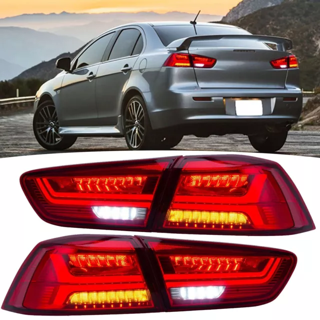 Pair LED Rücklichter Lampen Rot Für 2008-2020 Mitsubishi Lancer EVO X Sportback