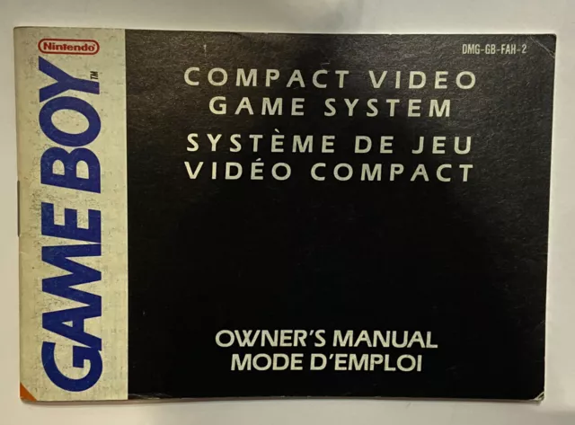 Notice, Mode D’emploi Console Nintendo Game Boy Fah-2 @ Anglais, Francais Manual