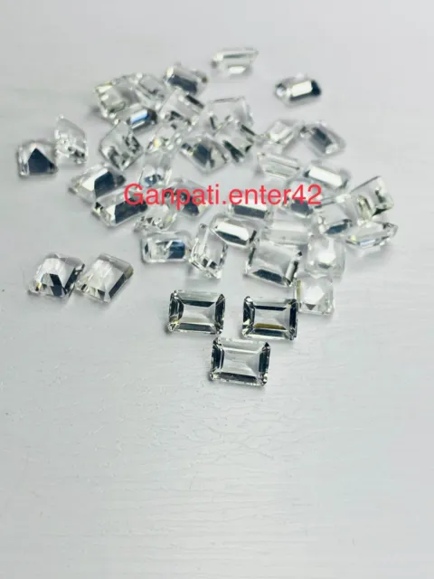 Crystal Quartz Loose Gemstone Faceted Octagon Cut 7x5 MM Natural Calibrated E