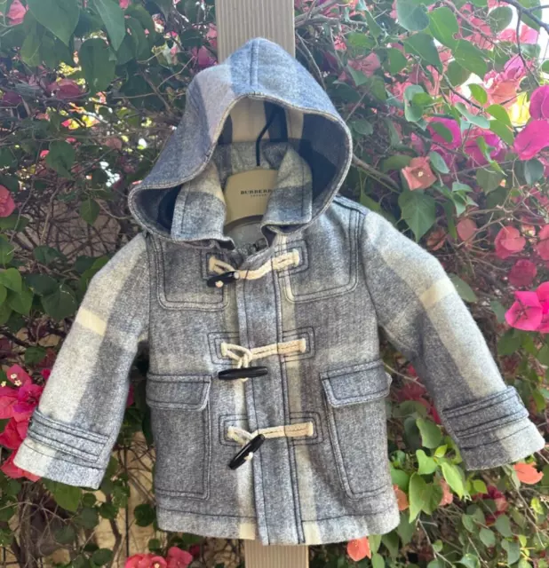 BURBERRY   BOY  Toddler  ITALIAN WOOL Duffle Toggle  Jacket Coat  1  -  2