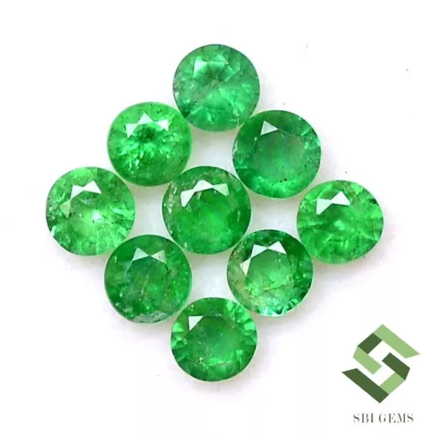 2.75 mm Natural Emerald Round Cut Lot 09 Pcs 0.81 CTS Calibrated Loose Gemstones