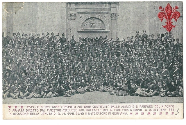 Napoli Rarissima Fanfara Per La Visita Di  S.m. Guglielmo 1888  F.p. Nuova