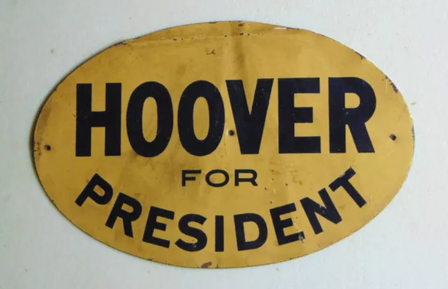 Herbert Hoover 1928 license plate 3-D campaign political