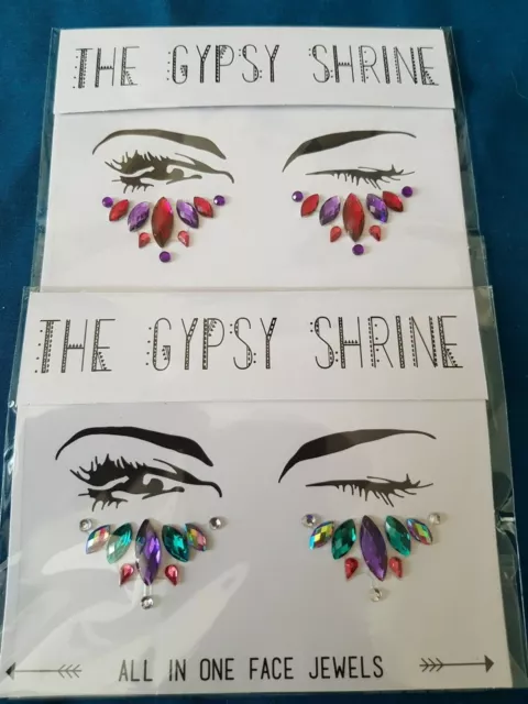 2 x THE GYPSY SHRINE ALL IN ONE FACE JEWELS-NEW