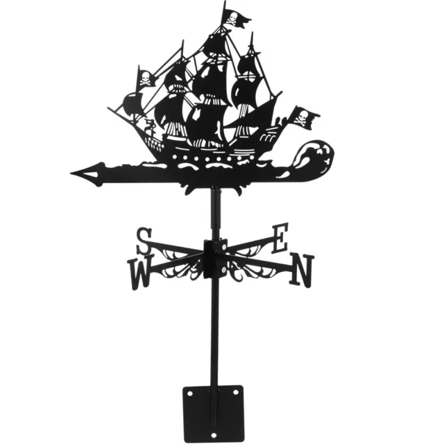 Wind Vane Iron Metal Weathervane Sailboat Decor Decorative Yard Black