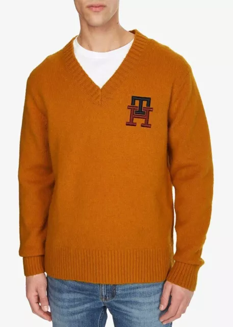 TOMMY HILFIGER Men's Monogram Brushed Lambs Wool Sweater, M