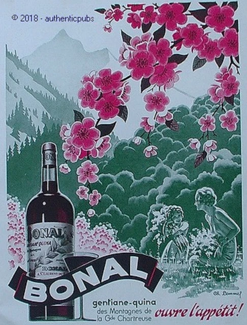 Affiche Publicitaire Originale 1938 – Bonal Gentiane Quina – Charles Lemmel – 120x160 Cm