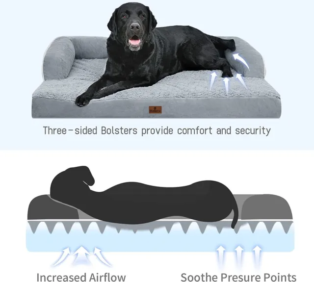 XX-Large Orthopedic Memory Foam Dog Bed Washable Pet Mattress Waterproof Dog Bed 2