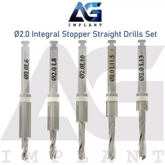 Ø2.0 Integral Stopper Straight 5 Drills Set External Irrigation Sur gical Dental