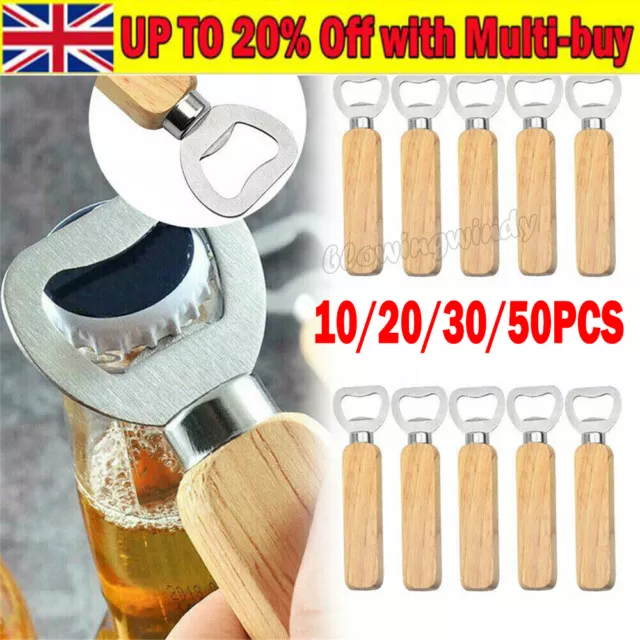 10~50x Wooden Handle Bottle Opener Home hotel Bar Wine Beer Handheld Tools_Gifts