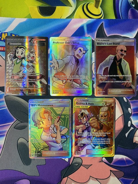 Pokémon Full Art Trainer Lot (5) guzma hala, blaines, bills, teammates etc NM