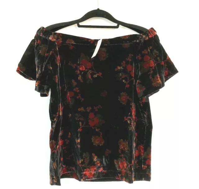 NWT Ann Taylor Loft Women’s Floral Velvet Off The Shoulder Top Blouse XS S M L