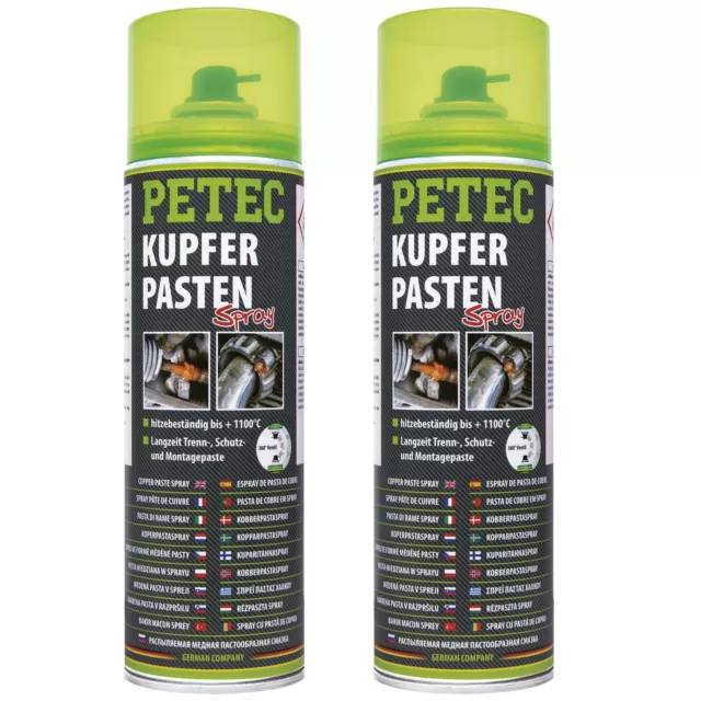 Petec 2x Kupferpasten Kupfer Spray 500ml