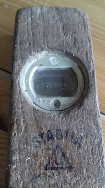 Antike STABILA Wasserwaage, 60 cm, Teakholz, Libellen voll funktionsfähig