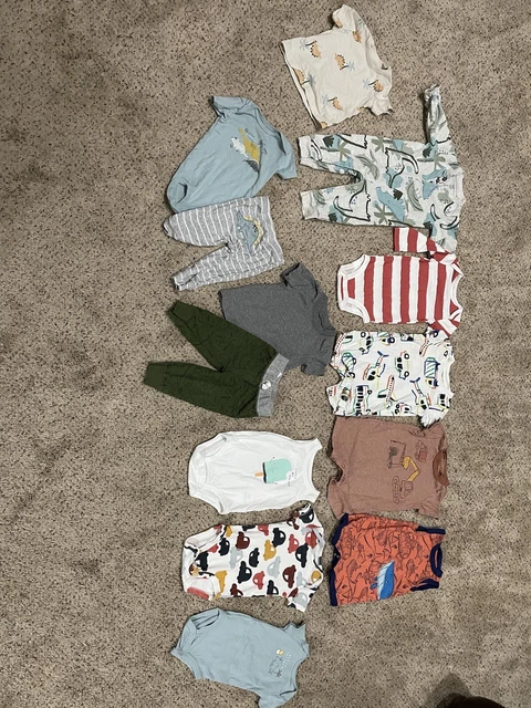 Bundle of 13 baby boy carters size 6 months