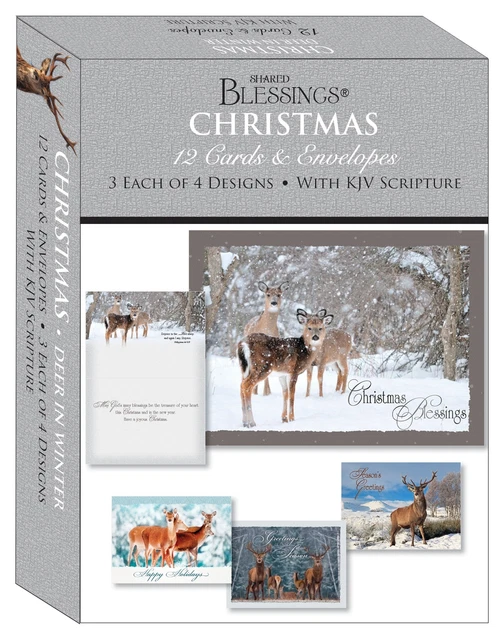 Card-Boxed-Shared Blessings-Christmas-Assorted/Deer In Winter (Box Of 12)