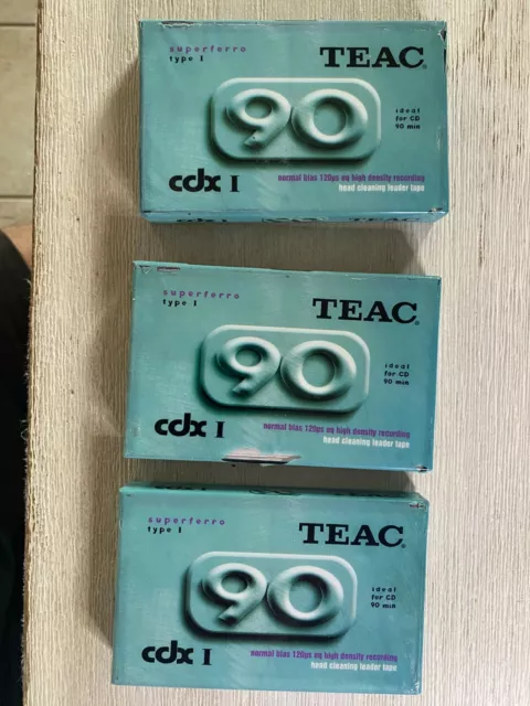 3 x TEAC CDX I 90 NORMAL POS Cassettes / Tapes - New & Sealed