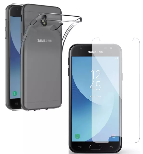 VERRE TREMPÉ + COQUE ANTICHOC TRANSPARENTE Pour SAMSUNG GALAXY J3 PROTECTION J 3