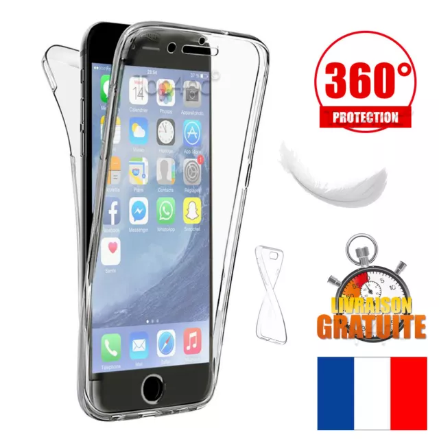 Coque Housse Etui Total 360° Pour Iphone 6 5 7 8 X Protection Tpu Gel Silicone