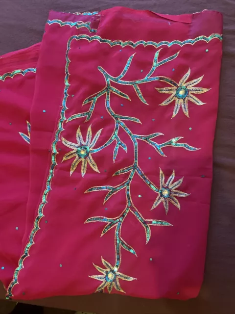 Saree Sari Indio Fiesta Ropa Boda Diseñador Paquistaní Mujeres Bollywood Rosa