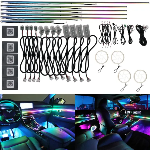 RGB Innenraum Ambient Streifen Lichtfaser APP Auto Atmosphäre Dekor Lampe Kit
