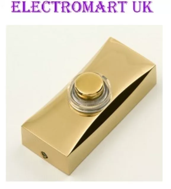 Door Bell Chime Bell Push Press Button Metal Body Polished Brass Gold