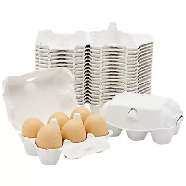 50 ud. cajas de huevos de papel para huevos de gallina, soporte de fibra de pulpa, 6 E1766