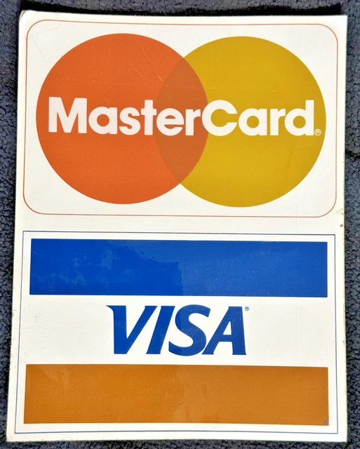 LARGE VISA / MasterCard Credit Card Logo Decal Sticker Display Signage ...