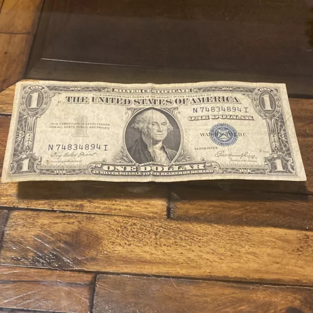 Series 1935 E Blue Seal $1.00 One Dollar Bill