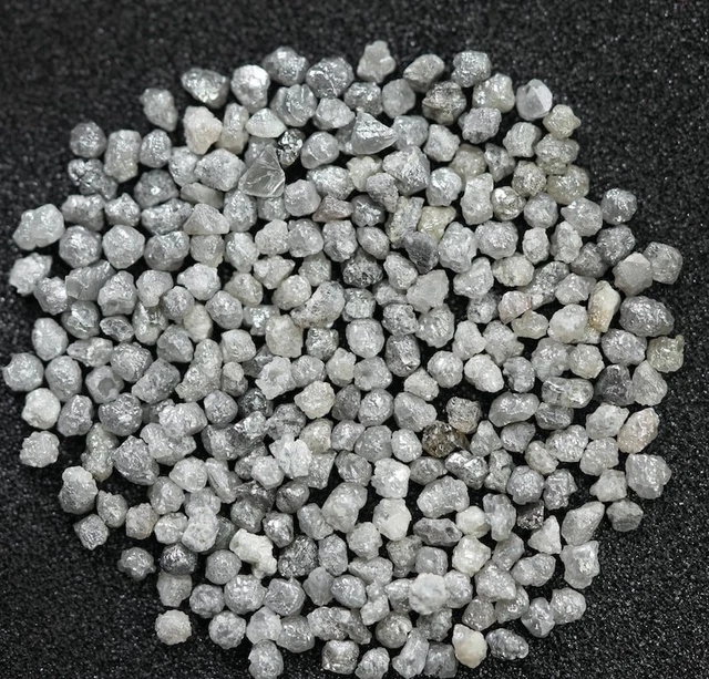 Diamants Bruts Naturels Noirs-gris - 1 Carat Total (4 Pierres), Non Taillés, Pour Création