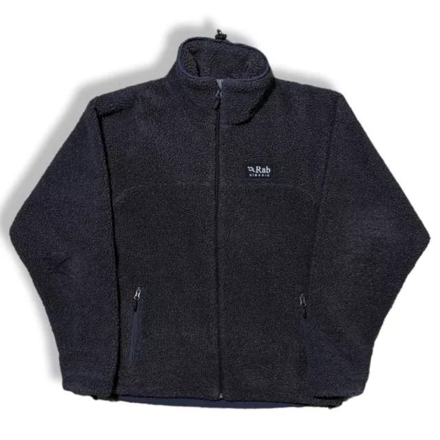 RAB Double Pile Jacket Classic Sherpa Fleece Full Zip Grey Men's Size XL